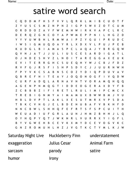 Satire Word Search Wordmint