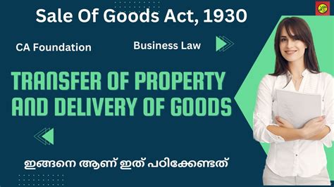 Transfer Of Property And Delivery Of Goods Ca Foundation Sale Of