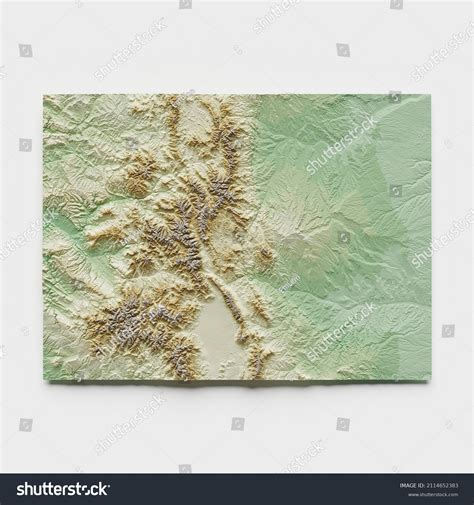 Colorado Topographic Relief Map 3d Render Stock Photo 2114652383 ...