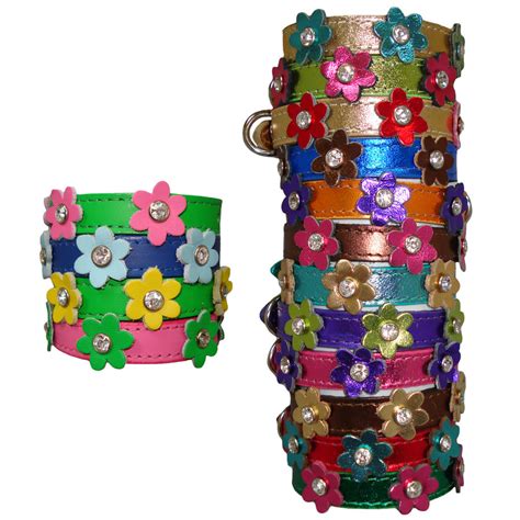 Leather Flower Designer Dog Collar At HotDogCollars.com