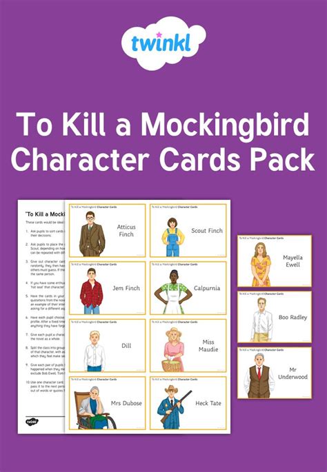 To Kill A Mockingbird Character Chart