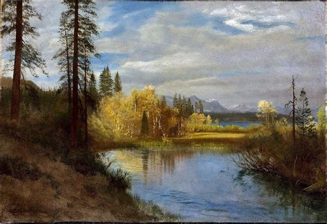 Outlet At Lake Tahoe Painting Albert Bierstadt Oil Paintings