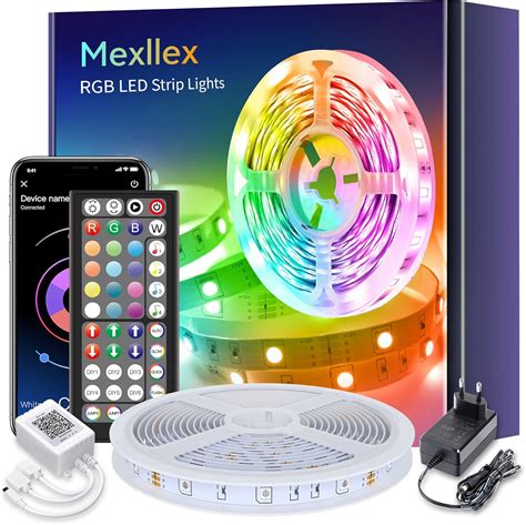 Mexllex Ruban Led M X M Bluetooth Bande Led Multicolore Led