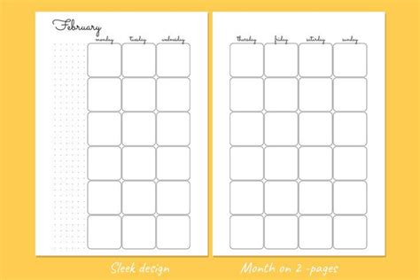 Printable A Undated Monthly Planner Month On Pages Pdf