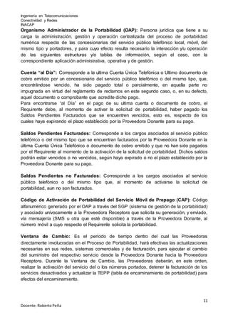 Informe De Portabilidad Numerica Pdf