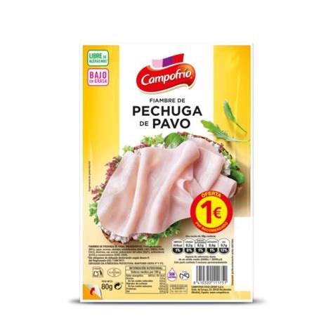 PECHUGA DE PAVO EN LONCHAS 125G CAMPOFRIO Supermercados Plaza