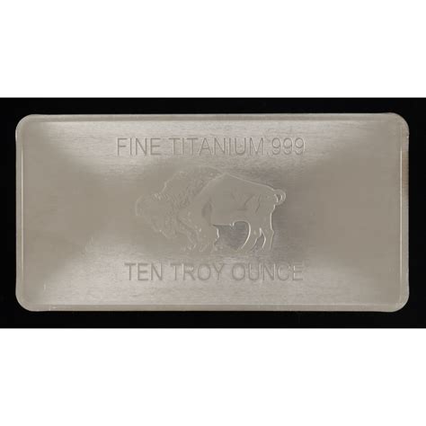 Ten Troy Ounce Buffalo 999 Fine Titanium Bullion Bar Pristine Auction