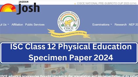 Isc Physical Education Specimen Paper Cisce Class