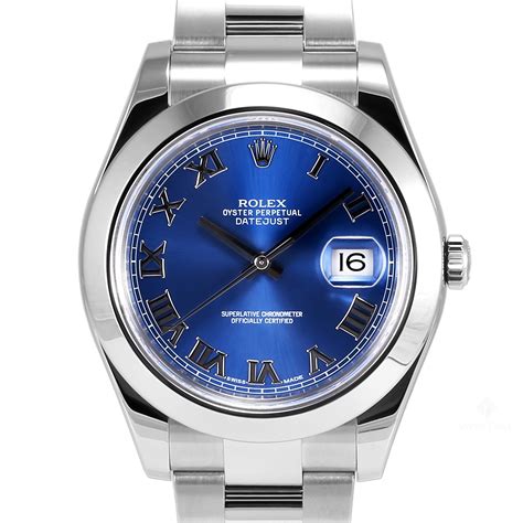 Men S Rolex Datejust Ii Stainless Steel Blue Roman Numeral Dial Smooth