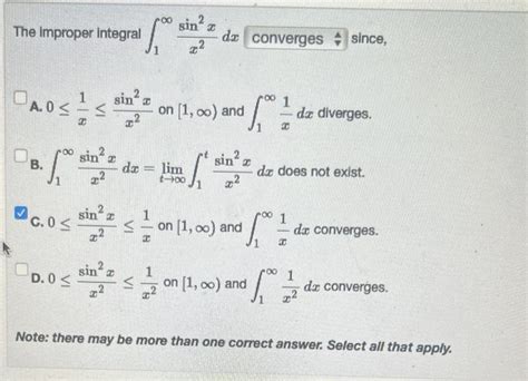 Solved The Improper Integral Int Infty Frac