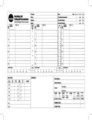 2016 2025 Form NCAA Deciding Set Volleyball Scoresheet Fill Online