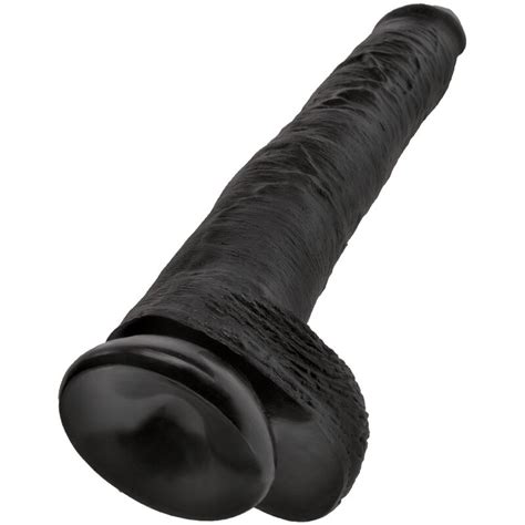 King Cock P Nis Real Stico Bolas Cm Preto Glowlick Sex