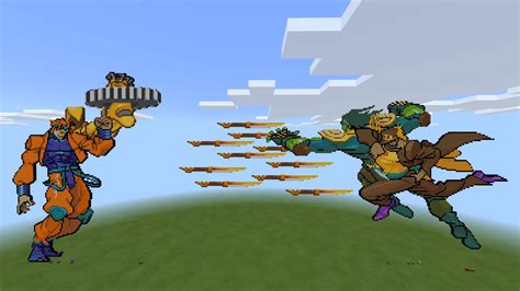 Jotaro vs DIO Pixel Art : r/Minecraft