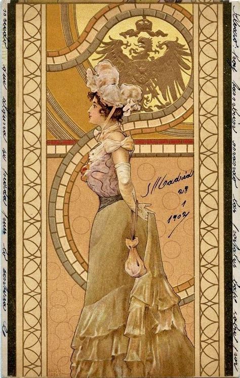 La Hallamande Postcard 1900 By Árpád Basch Budapest Postcard Art Art Art Nouveau