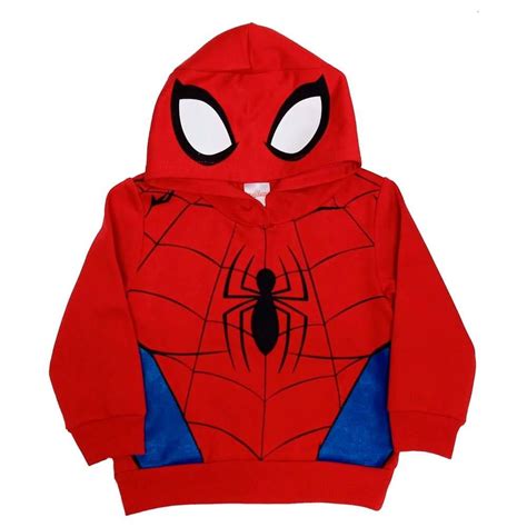 Sudadera Spiderman Talla 8 Con Forma De Traje Y Capucha Con Ojos Roja