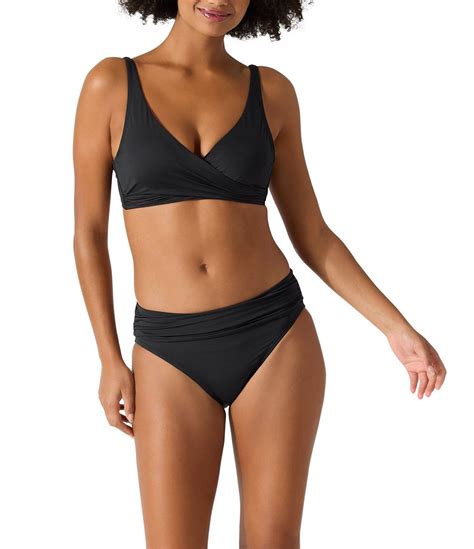 Tommy Bahama Pearl Solids Underwire Wrap Front Swim Top And Shirred Hipster Swim Bottom Dillards