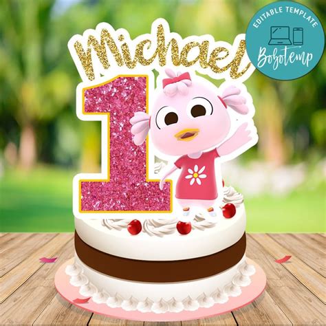 Patita Lulu Birthday Cake Topper Template Printable Createpartylabels