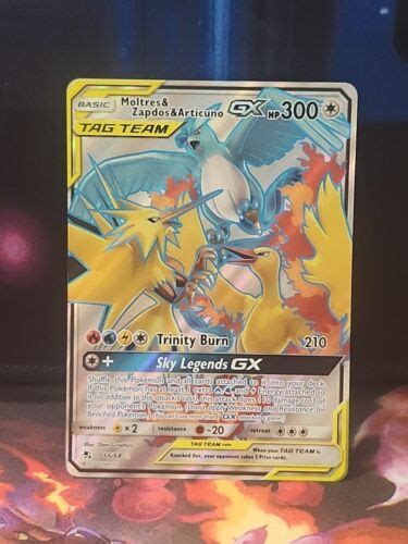 Pokémon TCG Moltres Zapdos Articuno Tag Team GX Hidden Fates 66 68