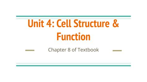 Solution Biology Unit 4 Cell Structure Function Studypool