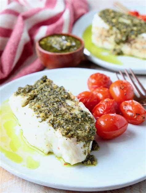 Easy Baked Chilean Sea Bass with Pesto - WhitneyBond.com