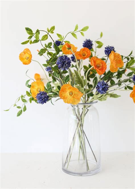 Artificial Cornflower Flower in Blue | Fake flower arrangements, Spring ...