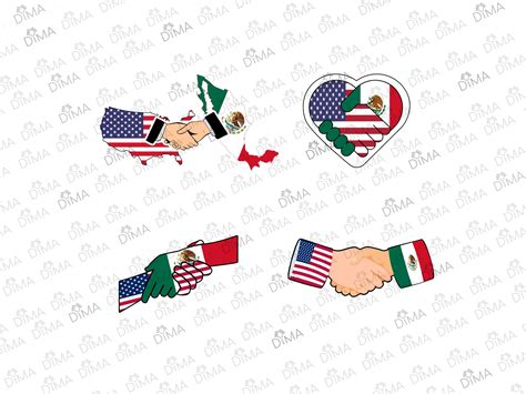 USA and Mexico Flag 8, United States of America, America, Handshake ...