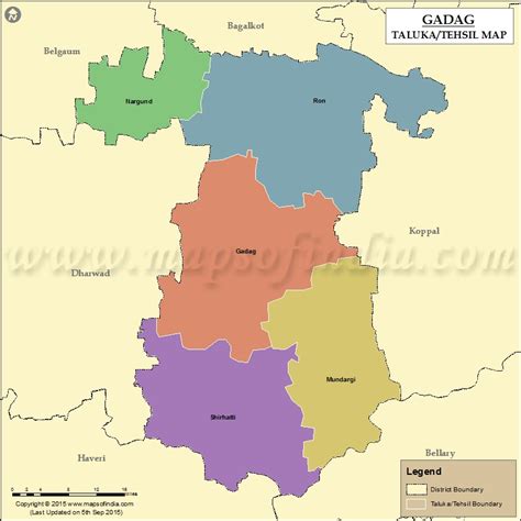 Gadag Tehsil Map Gadag Taluk Map