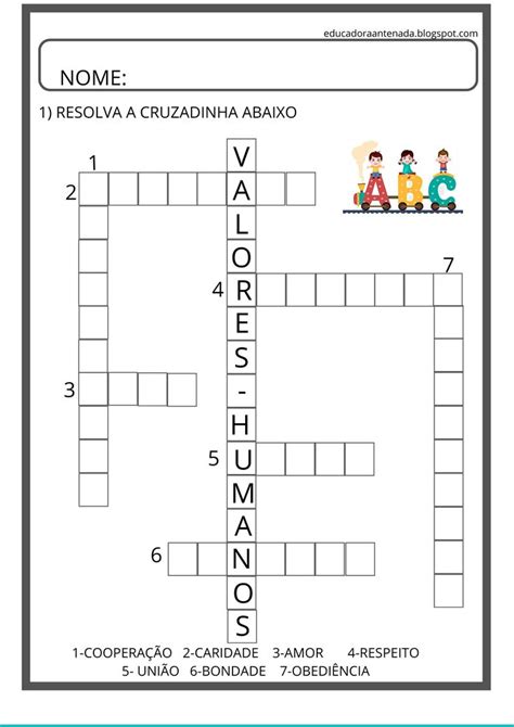 Palavras Cruzadas Valores Humanos Flashcards Raffle Tickets Template