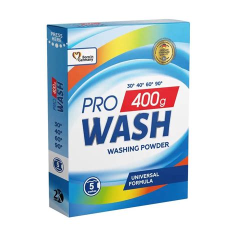 Стиральный порошок Pro Wash универсальный, 5 циклов стирки, 400 г ...