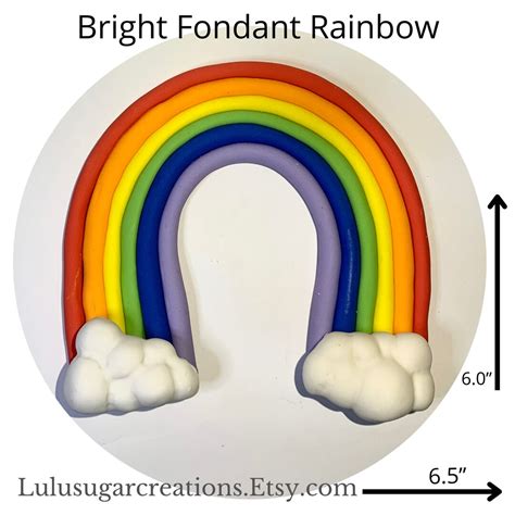 Bright Fondant Rainbow Rainbow Cake Topper Unicorn Cake Etsy