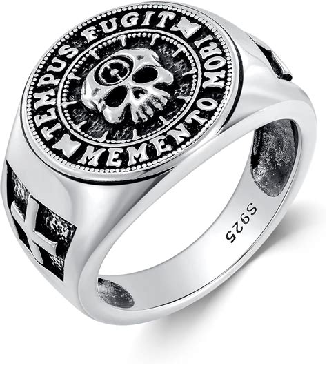 Proess Memento Mori Ring 925 Sterling Silver Skull Ring