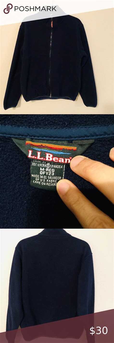 Vintage Ll Bean Navy Blue Full Zip Fleece Jacket M In 2020 Fleece Jacket Ll Bean Men Jackets