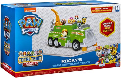 Paw Patrol Rockys Total Team Rescue Truck With 6 Pups For Kids Ages 3