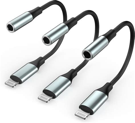 3 Pack Apple Mfi Certified Iphone Headphone Adapter Lightning To 35 Mm Headphone