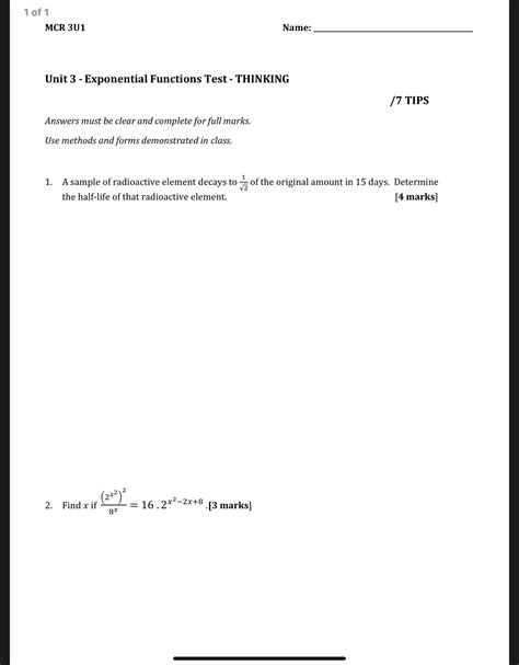 Solved 1. A sample of radioactive element decays to \\( | Chegg.com