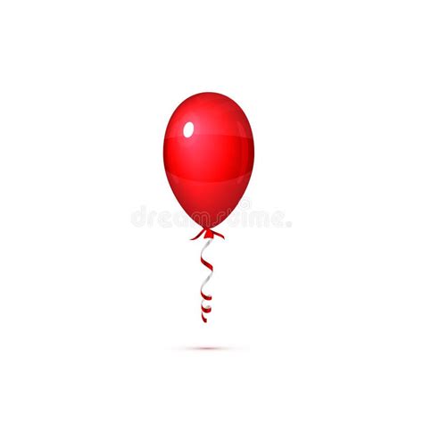 Red Balloon With Ribbon Isolated On White Vector Stock Vector