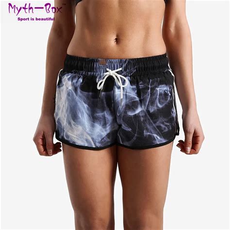 Summer Women Beach Shorts Water Sport Pants Smoke Print Surfing Shorts