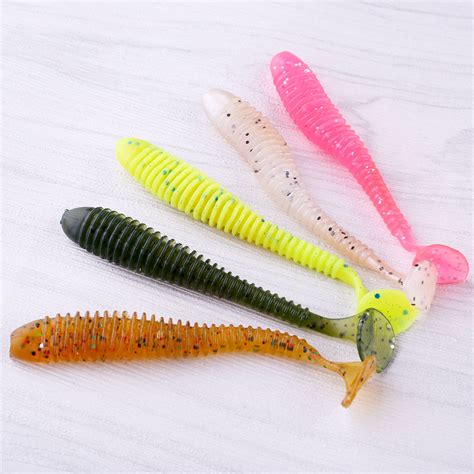 50mm Worm Soft Silicon Lure Salmon Grub Bass Swim Bait Fishing