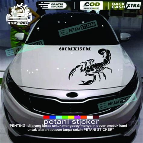 Jual Stiker Sticker Kap Mobil Scorpion Kalajengking Kap Depan Body