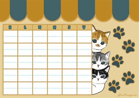 Horario De Gatitos En Horario De Clases Horario De Escuela