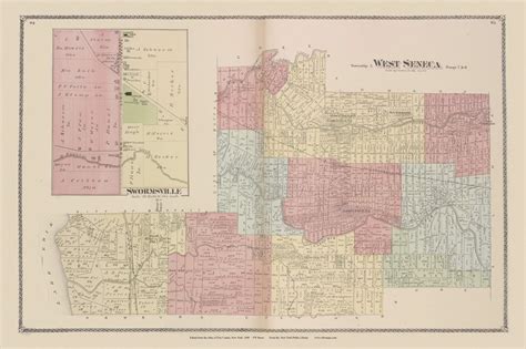 West Seneca Swormsville New York 1880 Old Town Map Reprint Erie Co