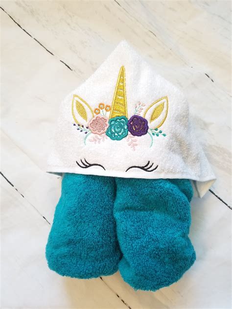 Personalized Hooded Towel Unicorn Bath Wrap Infant And Etsy