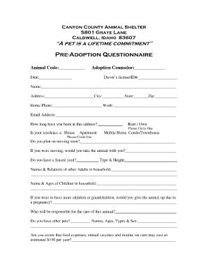 Blank Adoption Forms Printable