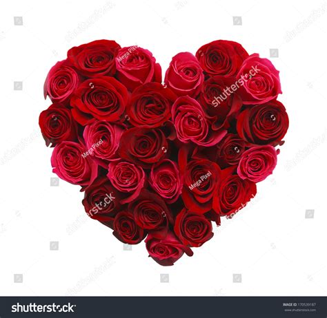 Valentines Day Heart Made Red Roses Stock Photo 170539187 Shutterstock