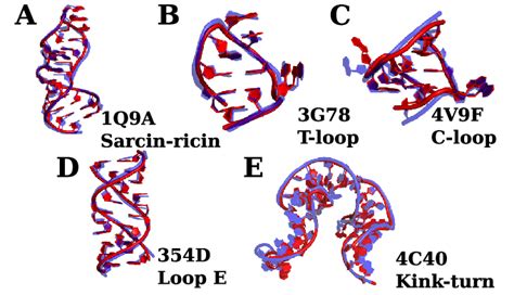 The Native Red And Predicted Blue Structures For Two Hairpin And