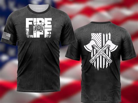 Firefighter Fire Life Performance T Shirt Volunteer Firefighter Shirts