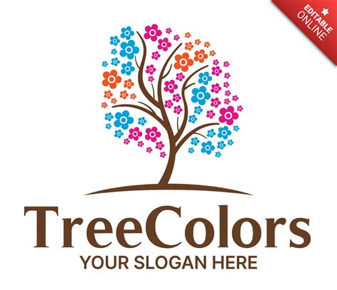 Colorful Tree Logo Design Template Free Design Template