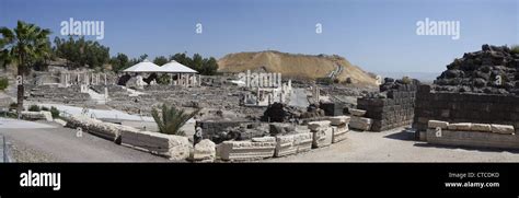 Panoramic view of Beit She'an National Park and Archaeological Site ...