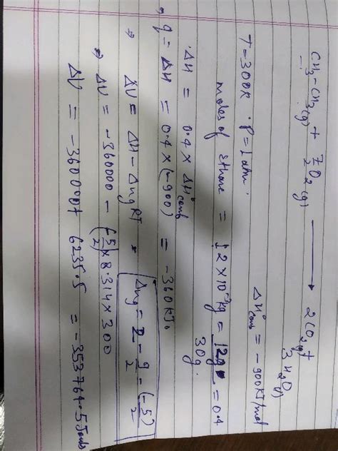 Q 25 The Amount Of Heat Evolved The Combustion Of Ethane Is 900 KJmol