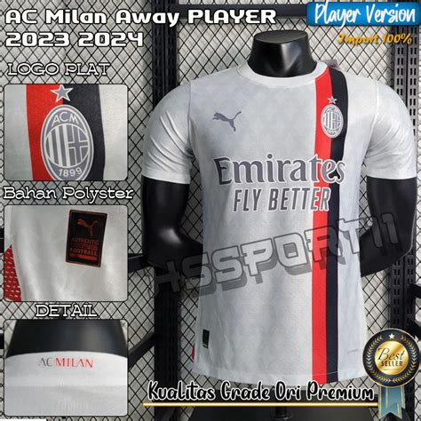 Jual Jersey Bola Milan Away Player Issue Impor Terbaru